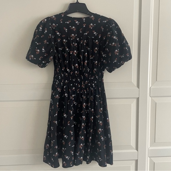 Madewell Challis Sophia Mini Dress in Black Woodland Floral 20424 - Picture 3 of 10